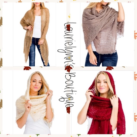 Laurielynn’s Boutique Accessories - Waffle knit textured, Pashmina Scarves